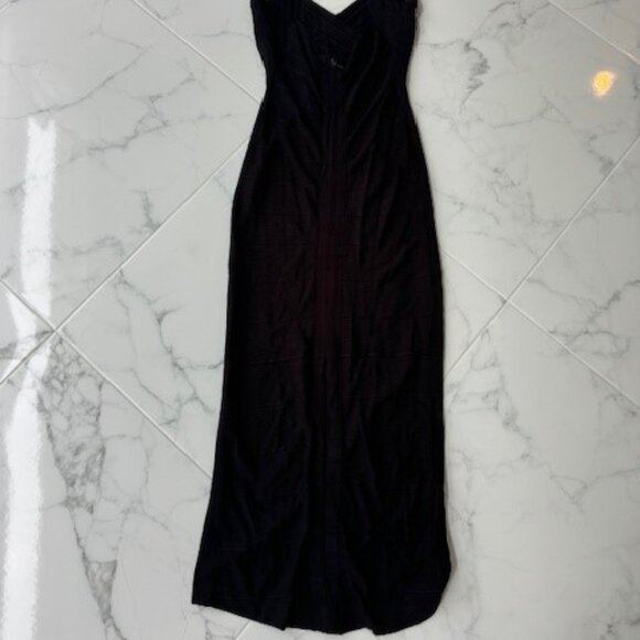 Authentic Hervé Léger Estrella Bandage Gown in Black Size M - Picture 6 of 7
